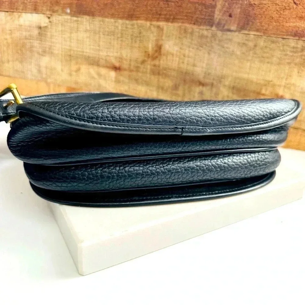 Rare Vintage Dooney & Bourke Leather Black Horseshoe Crossbody Bag